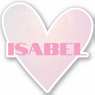 Custom Name Cool Pastel Heart Shape Trendy Stylish Sticker