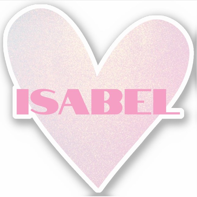 Custom Name Cool Pastel Heart Shape Trendy Stylish Sticker (Front)