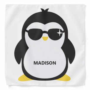 Custom name cool penguin bandana
