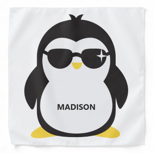 Custom name cool penguin bandana