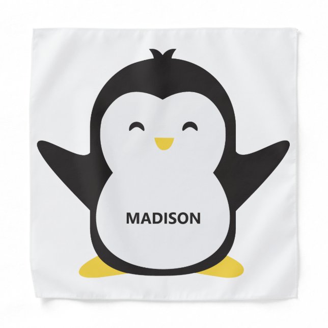 Custom name cool penguin bandana (Front)