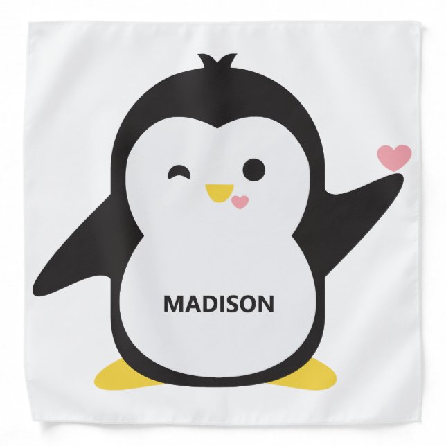 Custom name cool penguin bandana (Front)