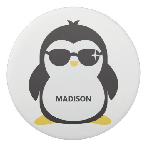 Custom name cool penguin eraser