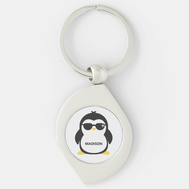 Custom name cool penguin keychain (Front)