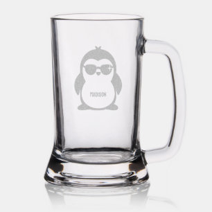 Custom Name Cool Penguin Stein