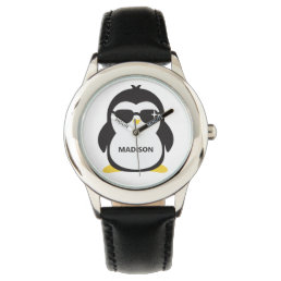 Custom name cool penguin watches