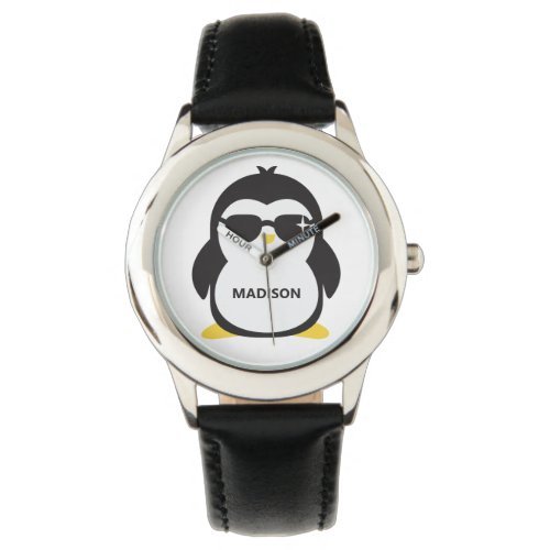 Custom name cool penguin watches