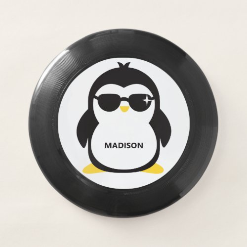 Custom name cool penguin Wham_O frisbee