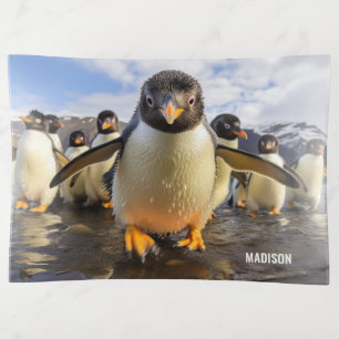 Custom Name Cool Penguins Trinket Tray