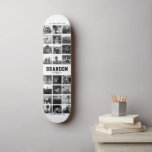 Custom Name Cool Trendy Instagram Photo Collage Skateboard<br><div class="desc">Modern Instagram Photo Collage design for skateboards: Personalize with your favorite photos as well as message with custom names and make this the coolest Birthday gift ever! This is the black and white version.</div>