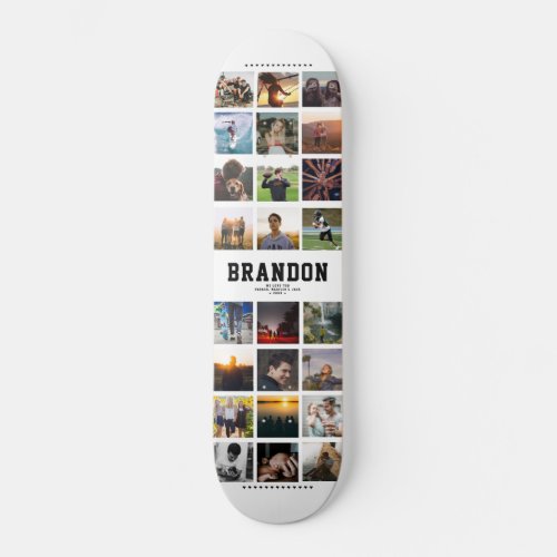 Custom Name Cool Trendy Instagram Photo Collage Skateboard