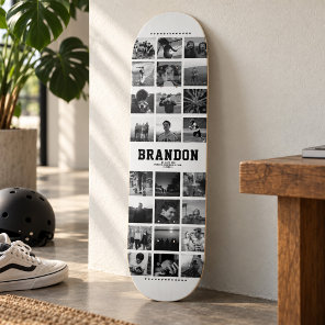 Custom Name Cool Trendy Instagram Photo Collage Skateboard