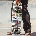 Custom Name Cool Trendy Instagram Photo Collage Skateboard<br><div class="desc">Modern Instagram Photo Collage design for skateboards: Personalize with your favorite photos as well as message with custom names and make this the coolest Birthday gift ever!</div>