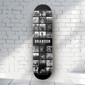 Custom Name Cool Trendy Instagram Photo Collage Skateboard