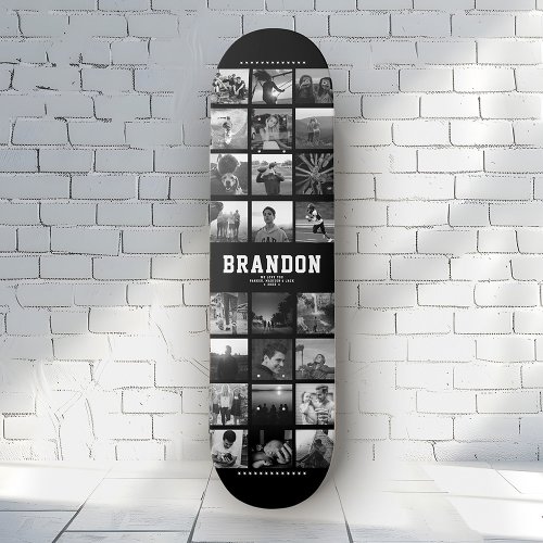 Custom Name Cool Trendy Instagram Photo Collage Skateboard