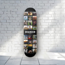 Custom Name Cool Trendy Instagram Photo Collage Skateboard
