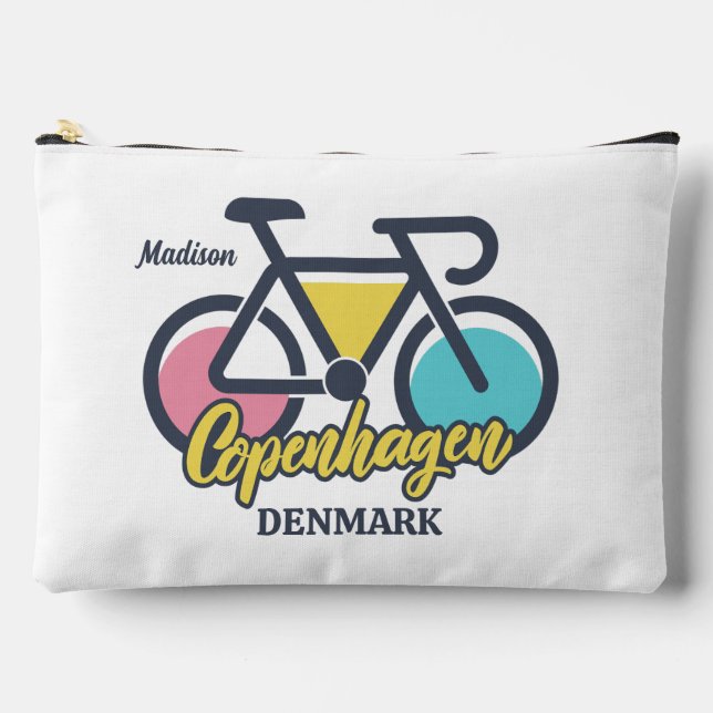 Custom Name Copenhagen Denmark Accessory Pouch (Front)