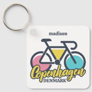 Custom Name Copenhagen Denmark Keychain