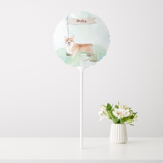 Custom Name Corgi Pet Dog Balloon (In SItu)