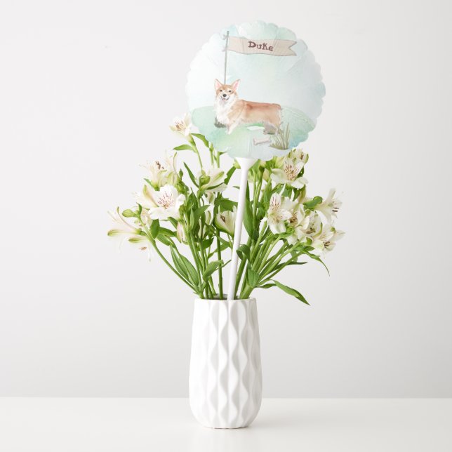 Custom Name Corgi Pet Dog Balloon (Vase)