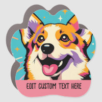 Custom Name Corgi Pop Art Paw Print