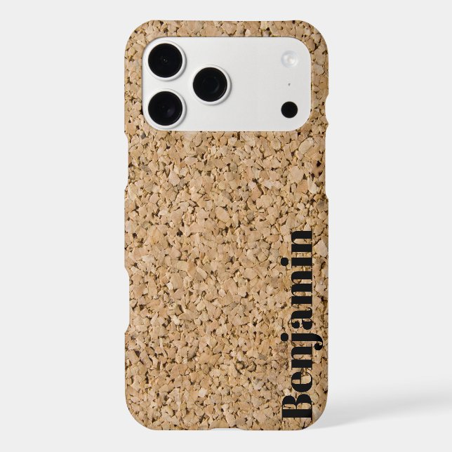 Custom Name Cork Board Texture Pattern Photograph Case-Mate iPhone Case (Back)