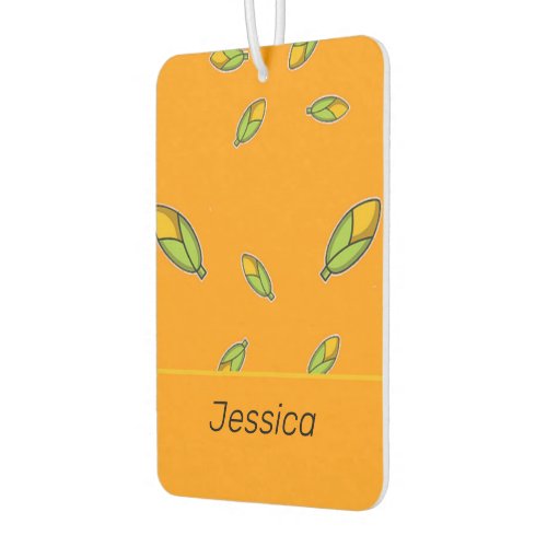 Custom name corn on orange air freshener
