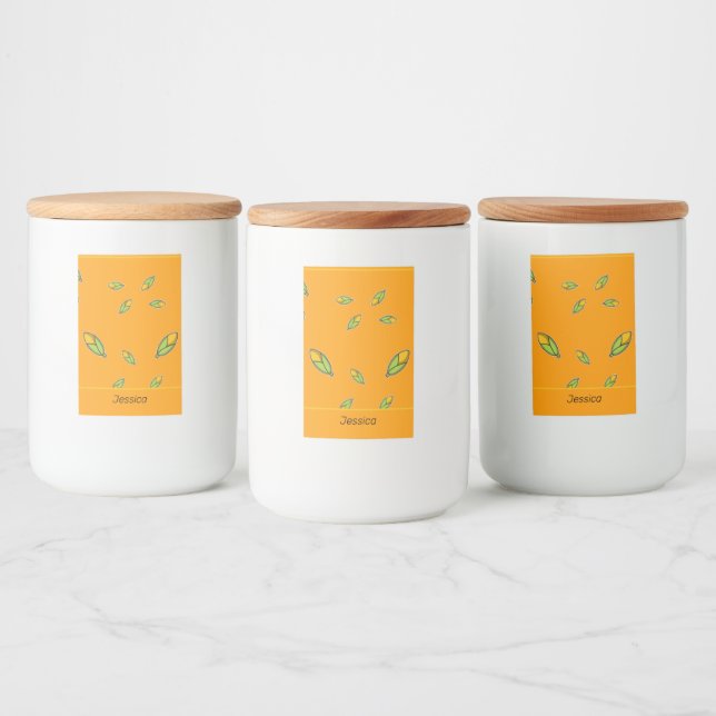 Custom name corn on orange food label (Bottles)