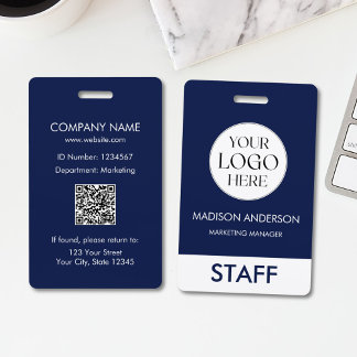 Custom Name Corporate Business Logo Employee Badge