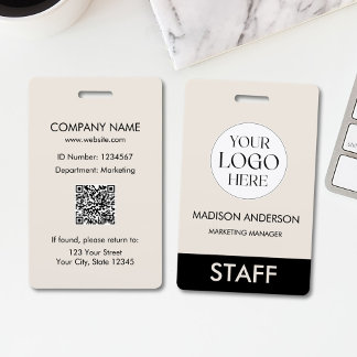 Custom Name Corporate Business Logo Employee Badge