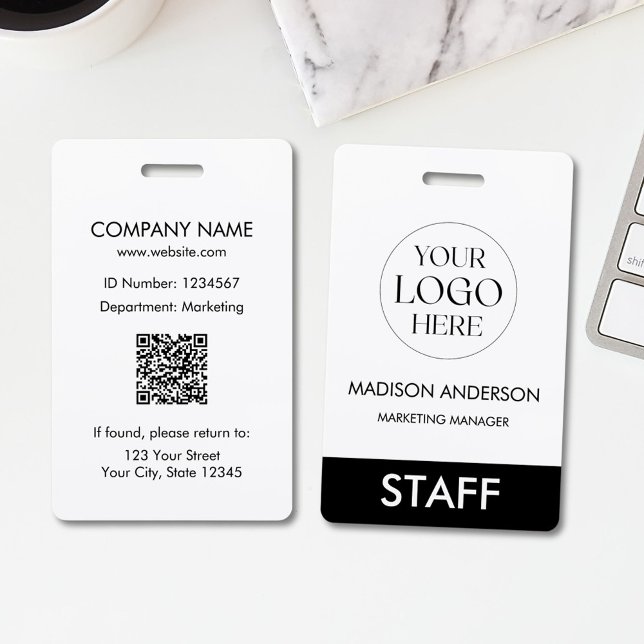 Custom Name Corporate Business Logo Employee Badge (In situ)