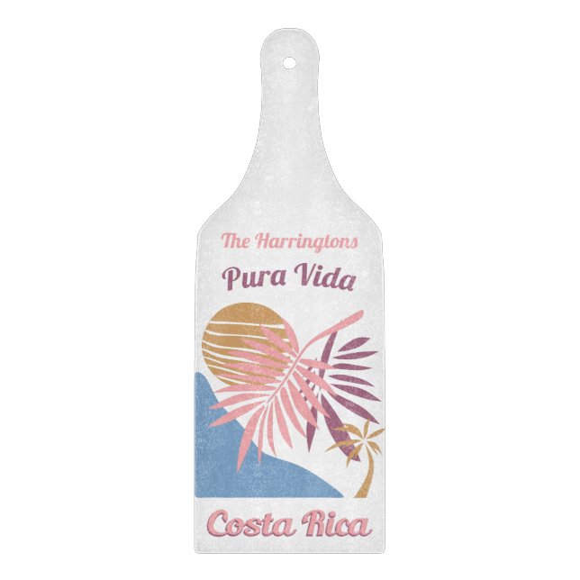 Custom Name Costa Rica Motto Pura Vida Cutting Board (Front)