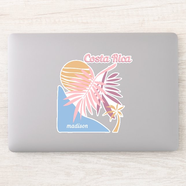 Custom Name Costa Rica Sticker (Computer)