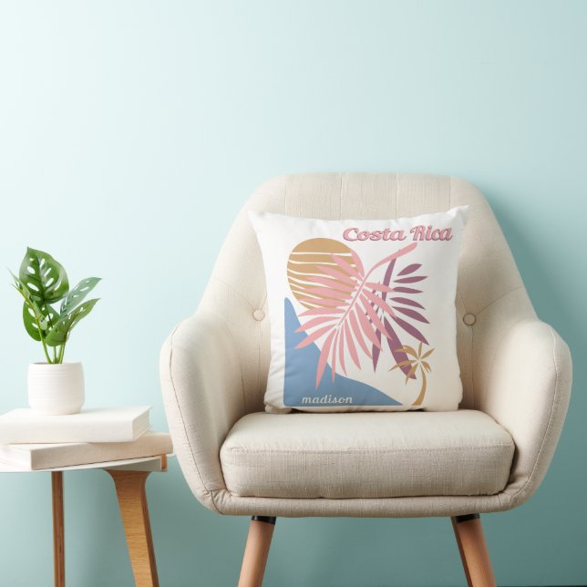 Custom Name Costa Rica Throw Pillow (Chair)