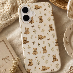 Custom Name Cottagecore Coquette Teddy Bear Gift  iPhone 16 Case