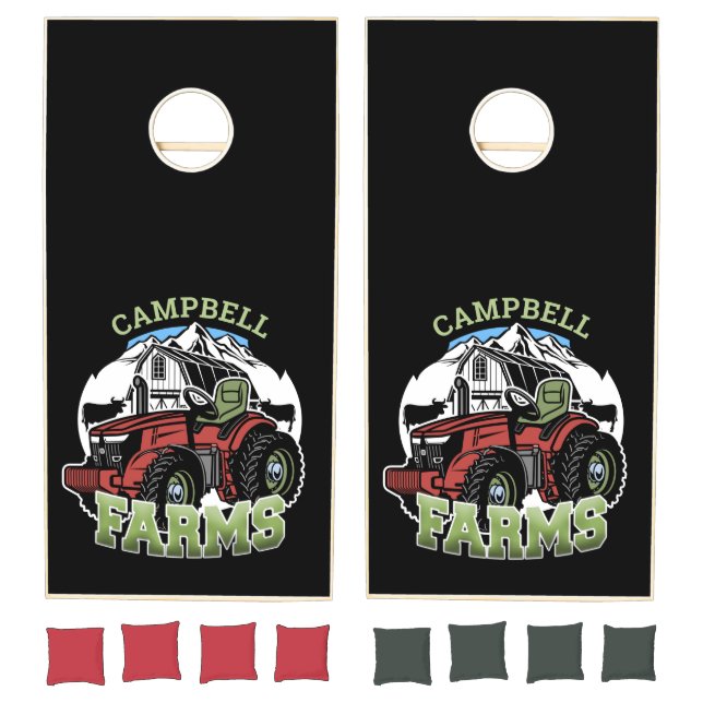Custom NAME Country Farms Barn Tractor Farmer Cornhole Set (Set)