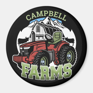 Custom NAME Country Farms Barn Tractor Farmer Magnet