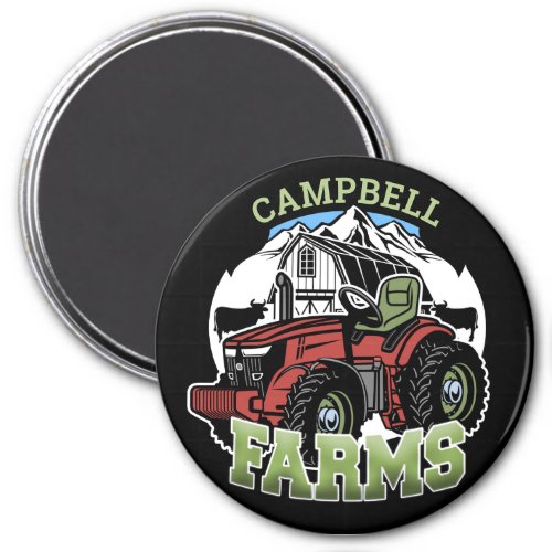 Custom NAME Country Farms Barn Tractor Farmer Magnet