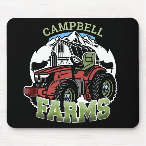 Custom NAME Country Farms Barn Tractor Farmer Mouse Pad