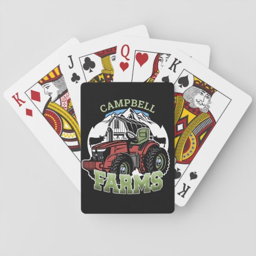 Custom NAME Country Farms Barn Tractor Farmer Poker Cards