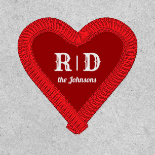 Custom name couple's monogram red heart Patch