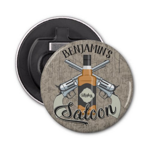 Custom NAME Cowboy Revolver Gun Whiskey Saloon Bottle Opener