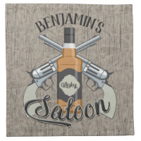 Custom NAME Cowboy Revolver Gun Whiskey Saloon