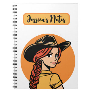 Custom Name Cowgirl Personalized Notebook