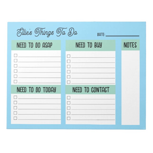 Custom Name Coworker Gift Check List Notepad (Front)