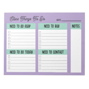 Custom Name Coworker Gift Check List Notepad