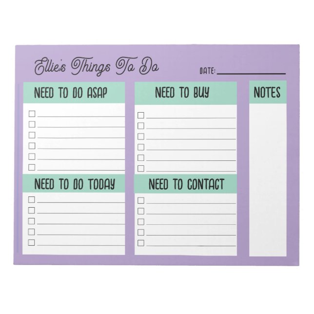Custom Name Coworker Gift Check List Notepad (Front)