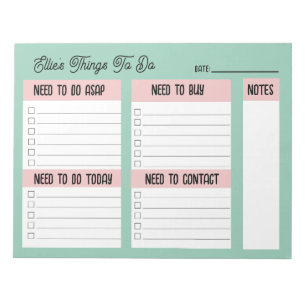 Custom Name Coworker Gift Check List Notepad