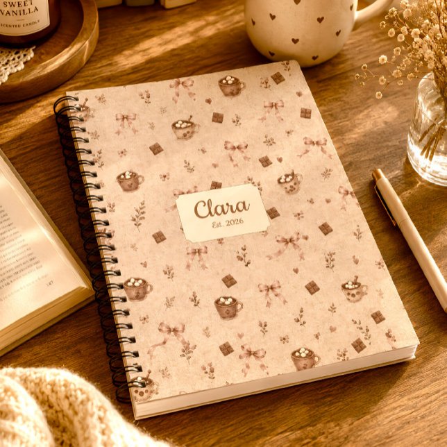 Custom Name Cozy Cocoa Hot Chocolate Readers Gift  Notebook (Creator Uploaded)