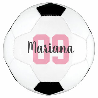Custom Name Create Your Own Girl Pink Personalized Soccer Ball